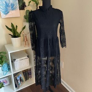 Black Lace See Through Dress